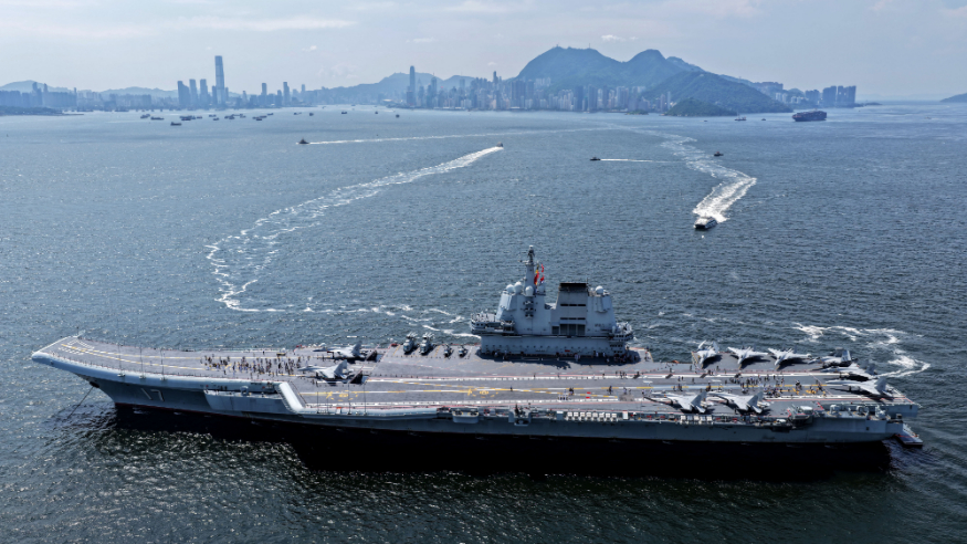 Visitors impressed after boarding CNS Shandong on 'open day'